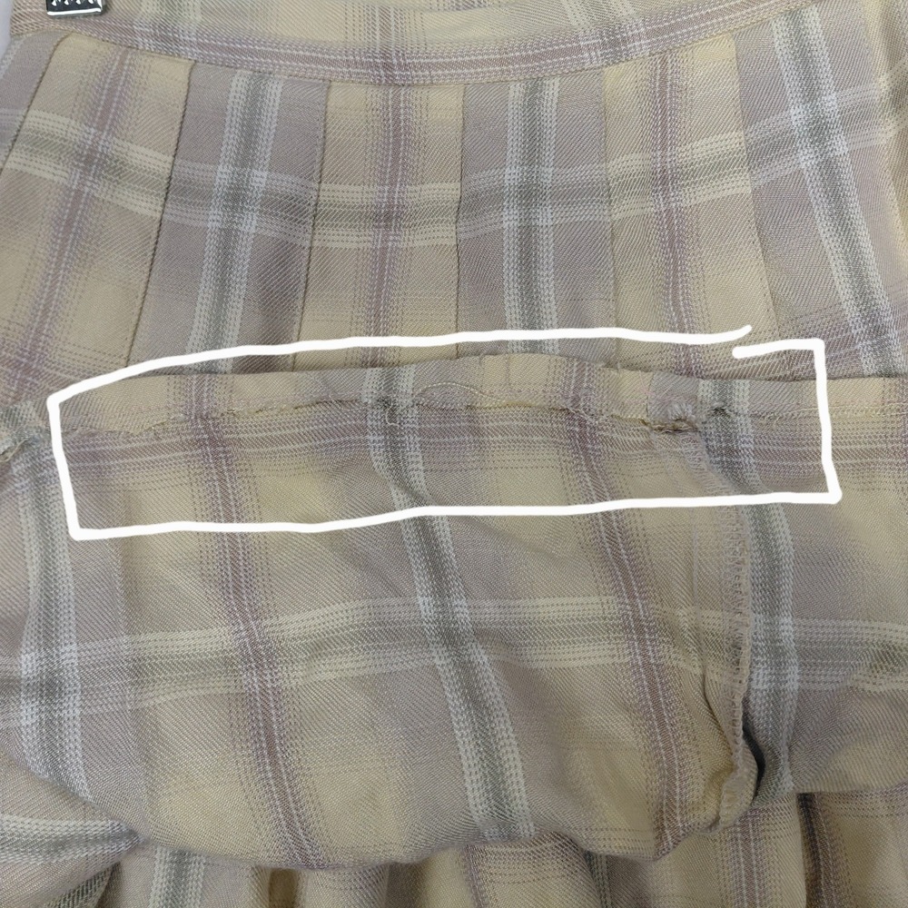 Pendleton Women's Sz 2 Yellow Plaid Pleated Short Skirt 100% Rayon Clueless READ - Picture 9 of 12